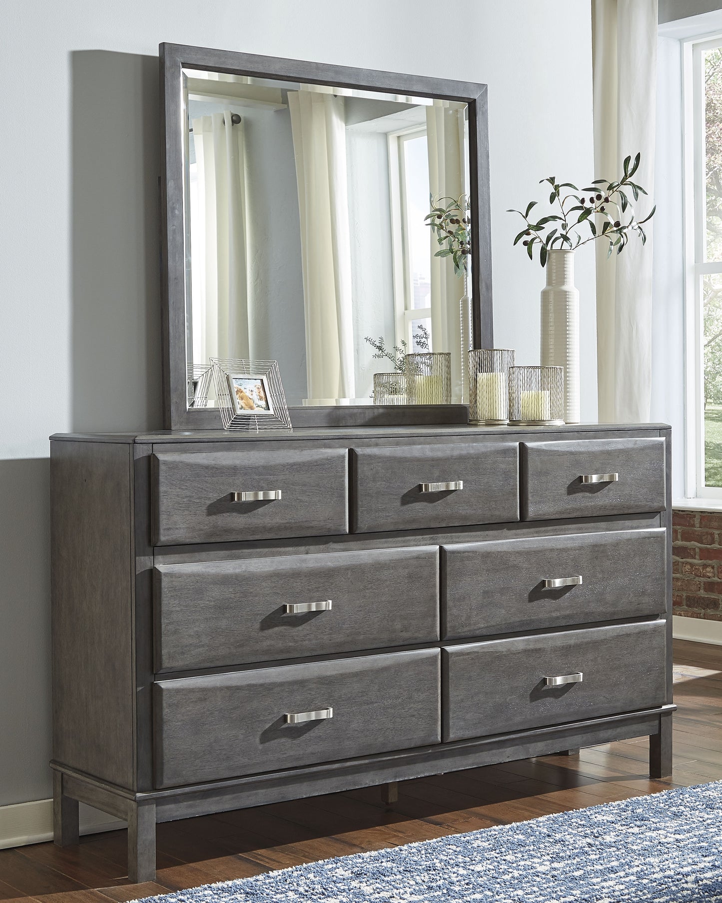 Caitbrook Queen Storage Bed, Dresser, Mirror, Chest and Nightstand