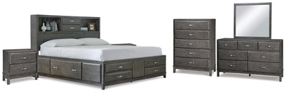 Caitbrook Queen Storage Bed, Dresser, Mirror, Chest and 2 Nightstands