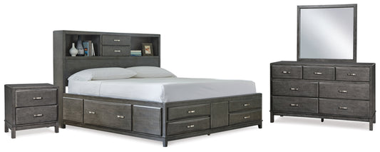 Caitbrook Queen Storage Bed, Dresser, Mirror and Nightstand