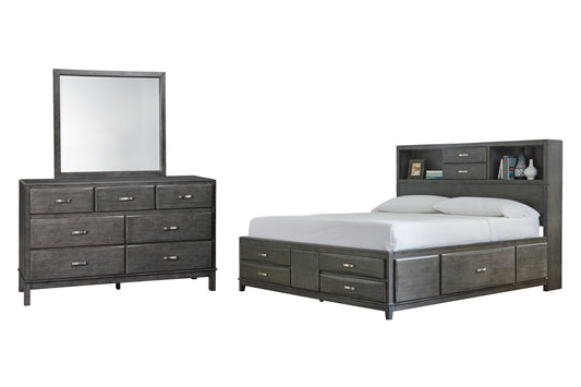 Caitbrook California King Storage Bed, Dresser and Mirror