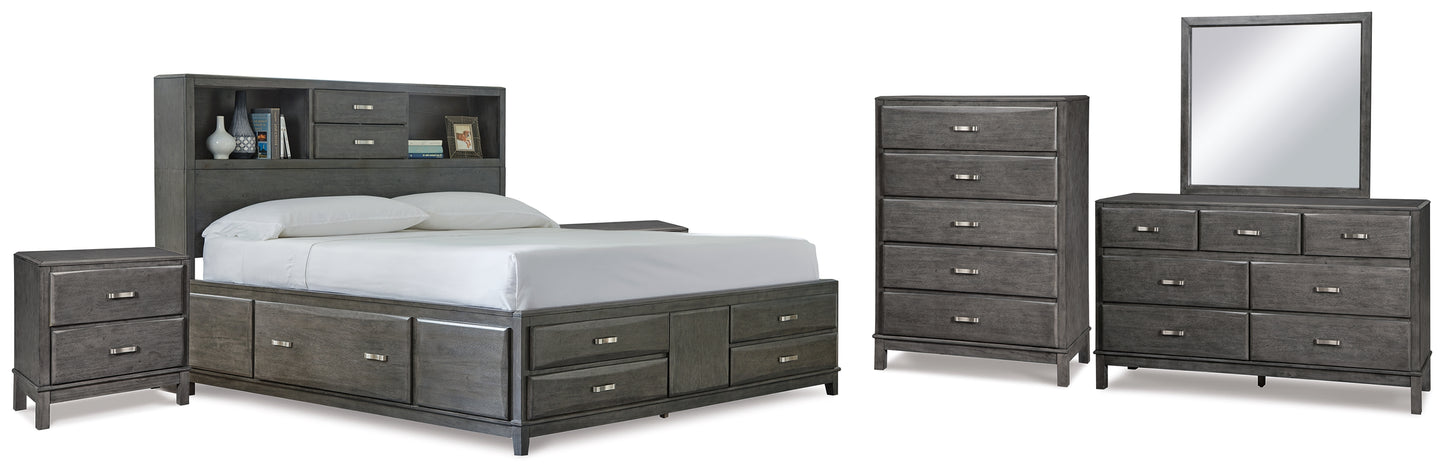 Caitbrook King Storage Bed, Dresser, Mirror, Chest and 2 Nightstands