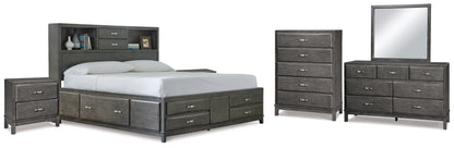 Caitbrook King Storage Bed, Dresser, Mirror, Chest and 2 Nightstands