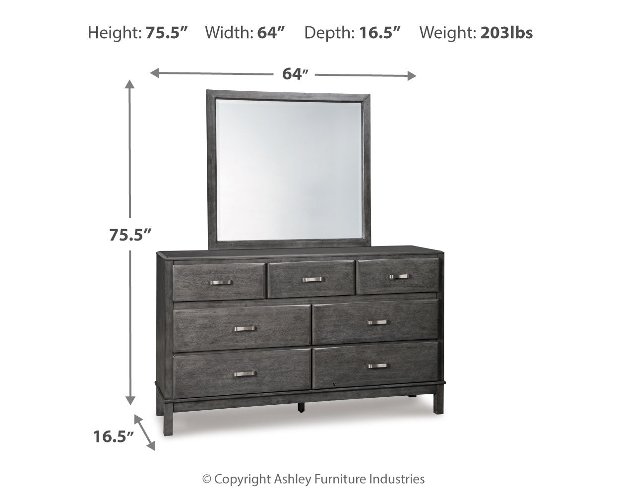 Caitbrook King Storage Bed, Dresser, Mirror, Chest and 2 Nightstands