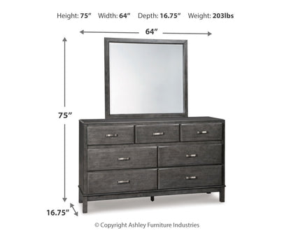 Caitbrook King Storage Bed, Dresser, Mirror and Nightstand