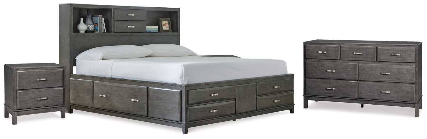 Caitbrook Queen Storage Bed, Dresser and 2 Nightstands