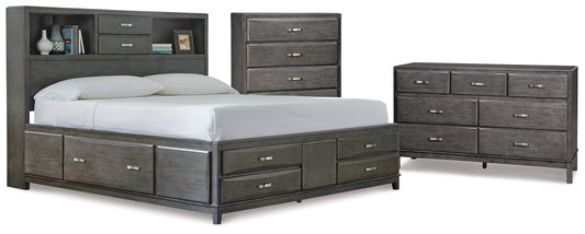 Caitbrook Queen Storage Bed, Dresser and Chest