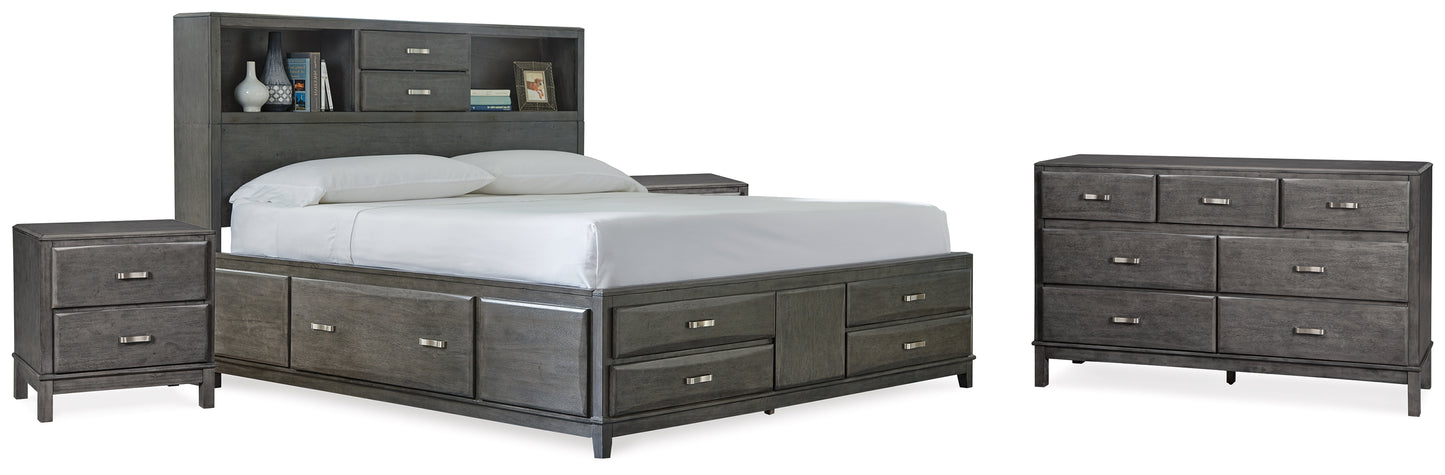 Caitbrook King Storage Bed, Dresser and 2 Nightstands