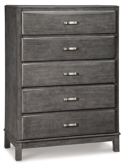 Caitbrook California King Storage Bed, Dresser, Mirror and Chest