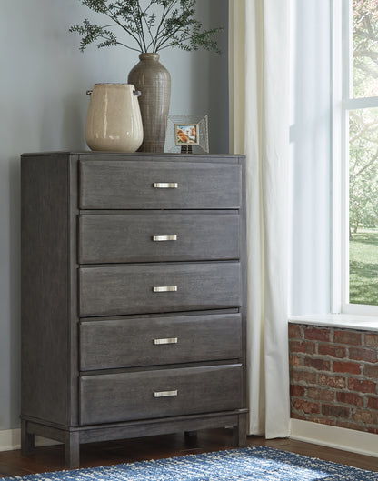 Caitbrook Queen Storage Bed, Dresser, Mirror and Chest