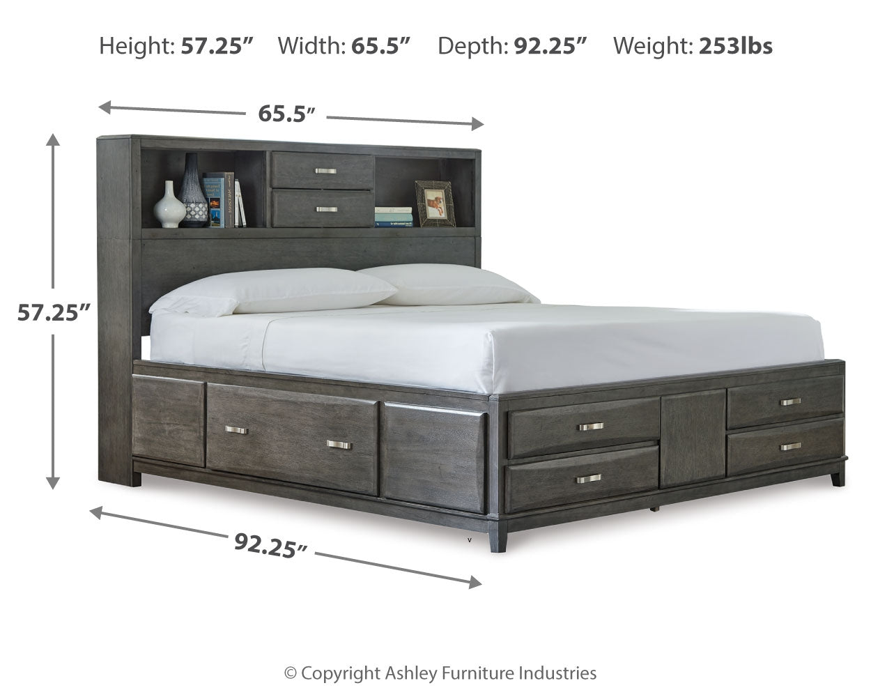 Caitbrook Queen Storage Bed, 2 Chests and 2 Nightstands