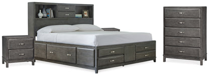 Caitbrook King Storage Bed, Chest and 2 Nightstands