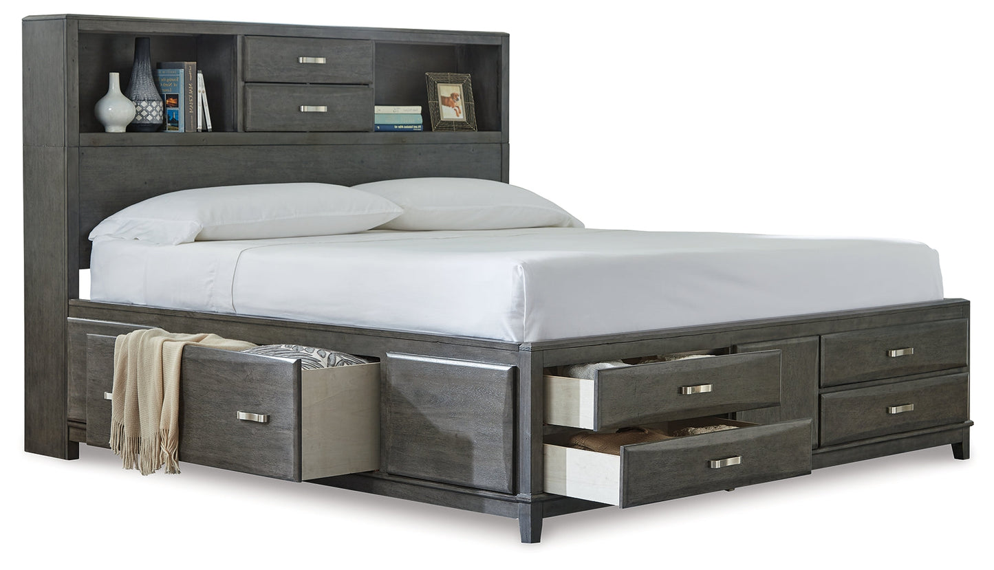 Caitbrook King Storage Bed, Dresser, Mirror and Nightstand