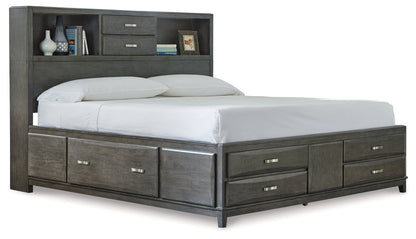 Caitbrook King Storage Bed, Dresser, Mirror and Nightstand