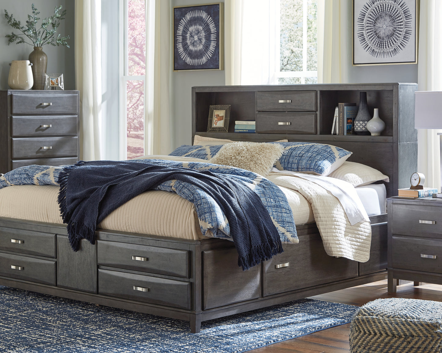 Caitbrook King Storage Bed, Chest and 2 Nightstands