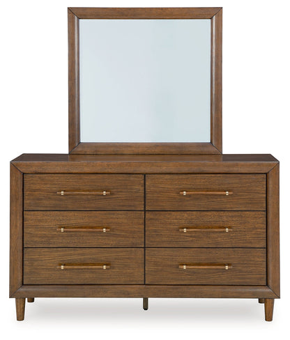 Lyncott Queen Upholstered Bed, Dresser and Mirror