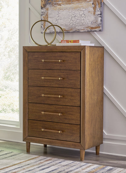 Lyncott King Upholstered Bed, Chest and Nightstand