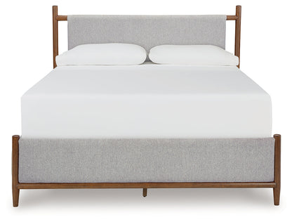 Lyncott Queen Upholstered Bed, Dresser and Mirror
