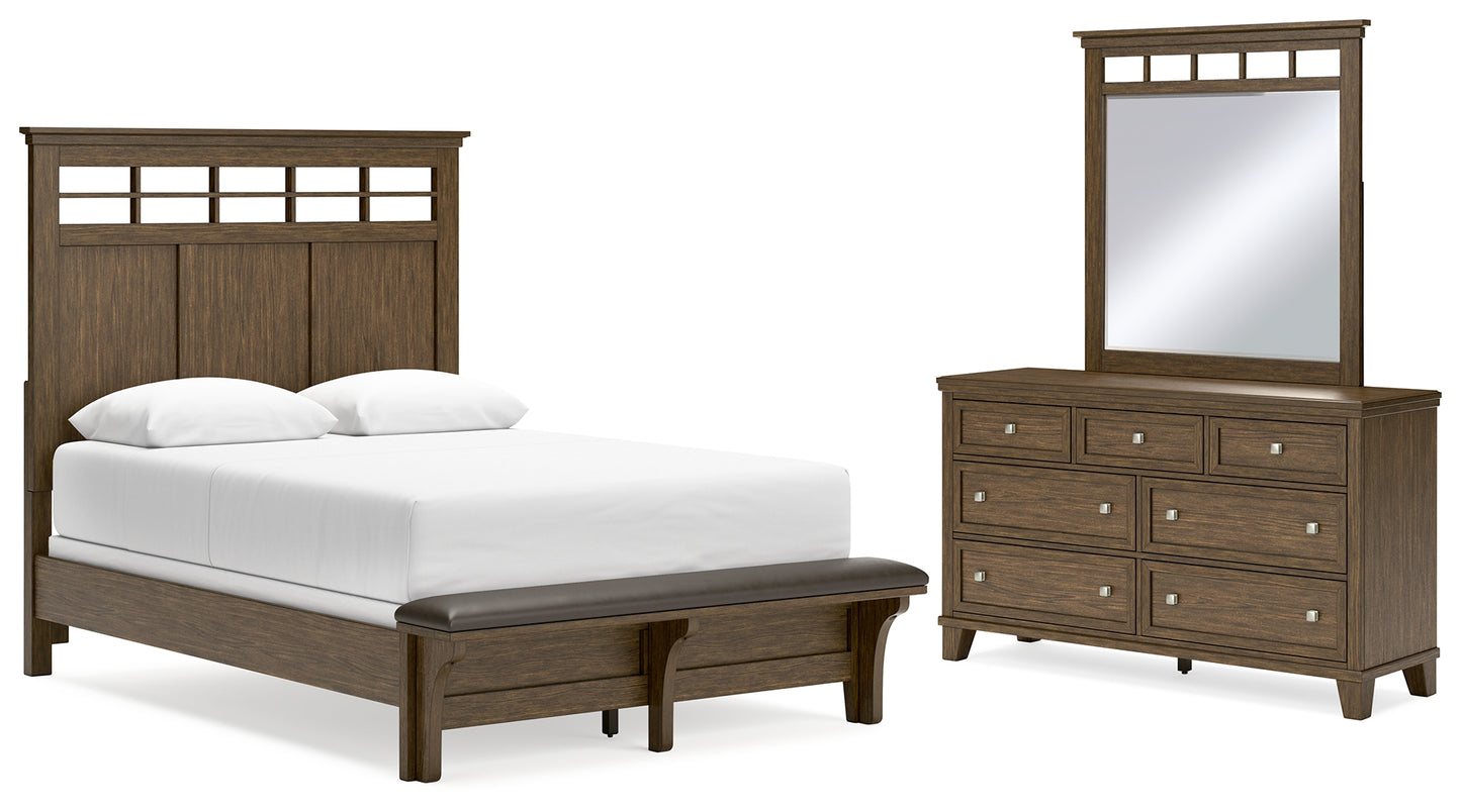 Shawbeck Queen Panel Bed, Dresser and Mirror