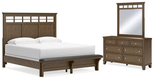 Shawbeck King Panel Bed, Dresser and Mirror