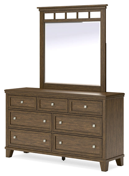 Shawbeck Queen Panel Bed, Dresser and Mirror