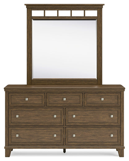 Shawbeck California King Panel Bed, Dresser and Mirror