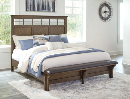 Shawbeck King Panel Bed, Dresser, Mirror and Nightstand