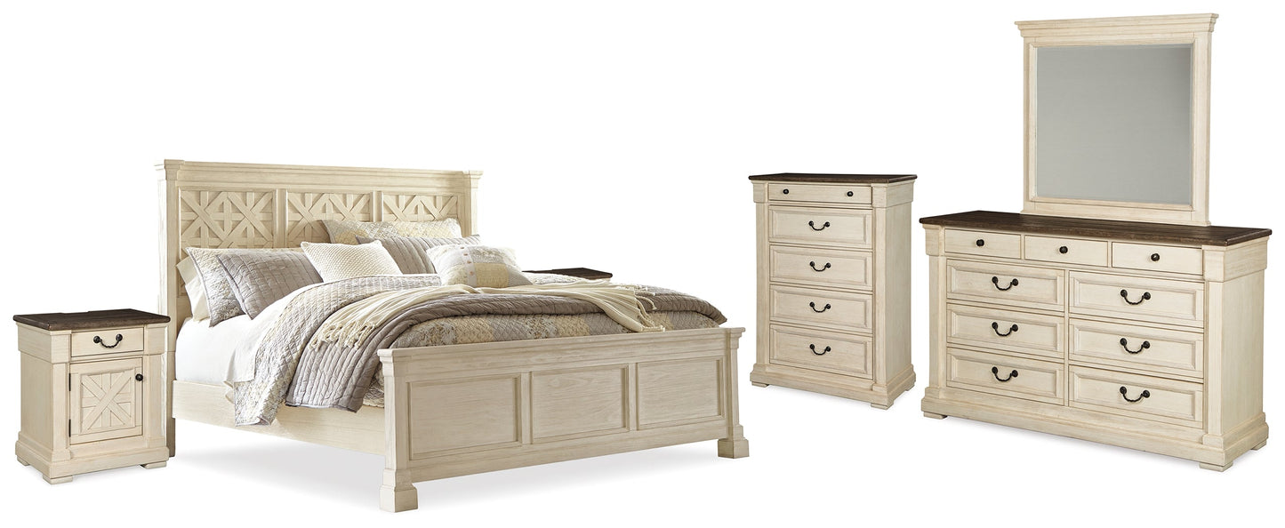 Bolanburg King Panel Bed, Dresser, Mirror, Chest and 2 Nightstands