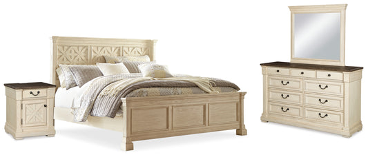 Bolanburg King Panel Bed, Dresser, Mirror, and Nightstand