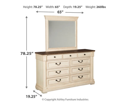 Bolanburg King Panel Bed, Dresser, Mirror, and Nightstand