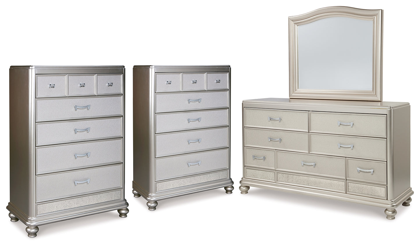 Coralayne Dresser, Mirror, and 2 Chest of Drawers