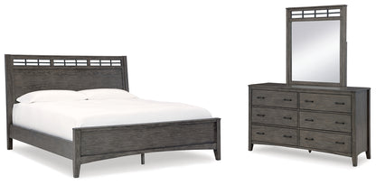 Montillan California King Panel Bed, Dresser and Mirror