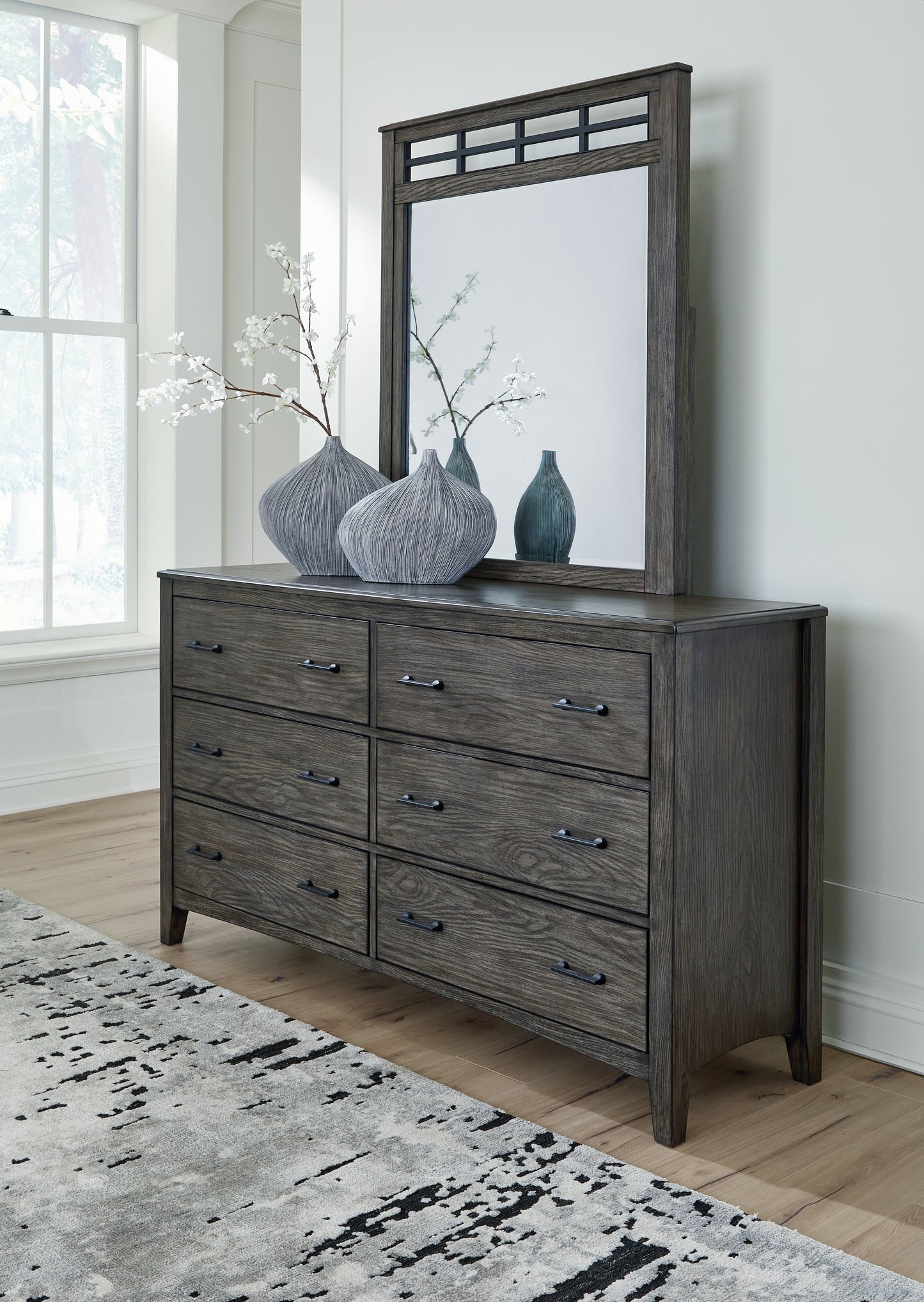 Montillan King Panel Bed, Dresser and Mirror