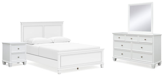 Fortman Queen Panel Bed, Dresser, Mirror and Nightstand