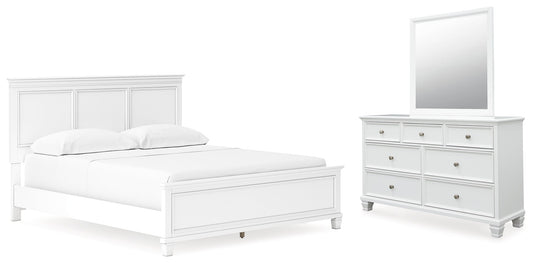 Fortman California King Panel Bed, Dresser and Mirror