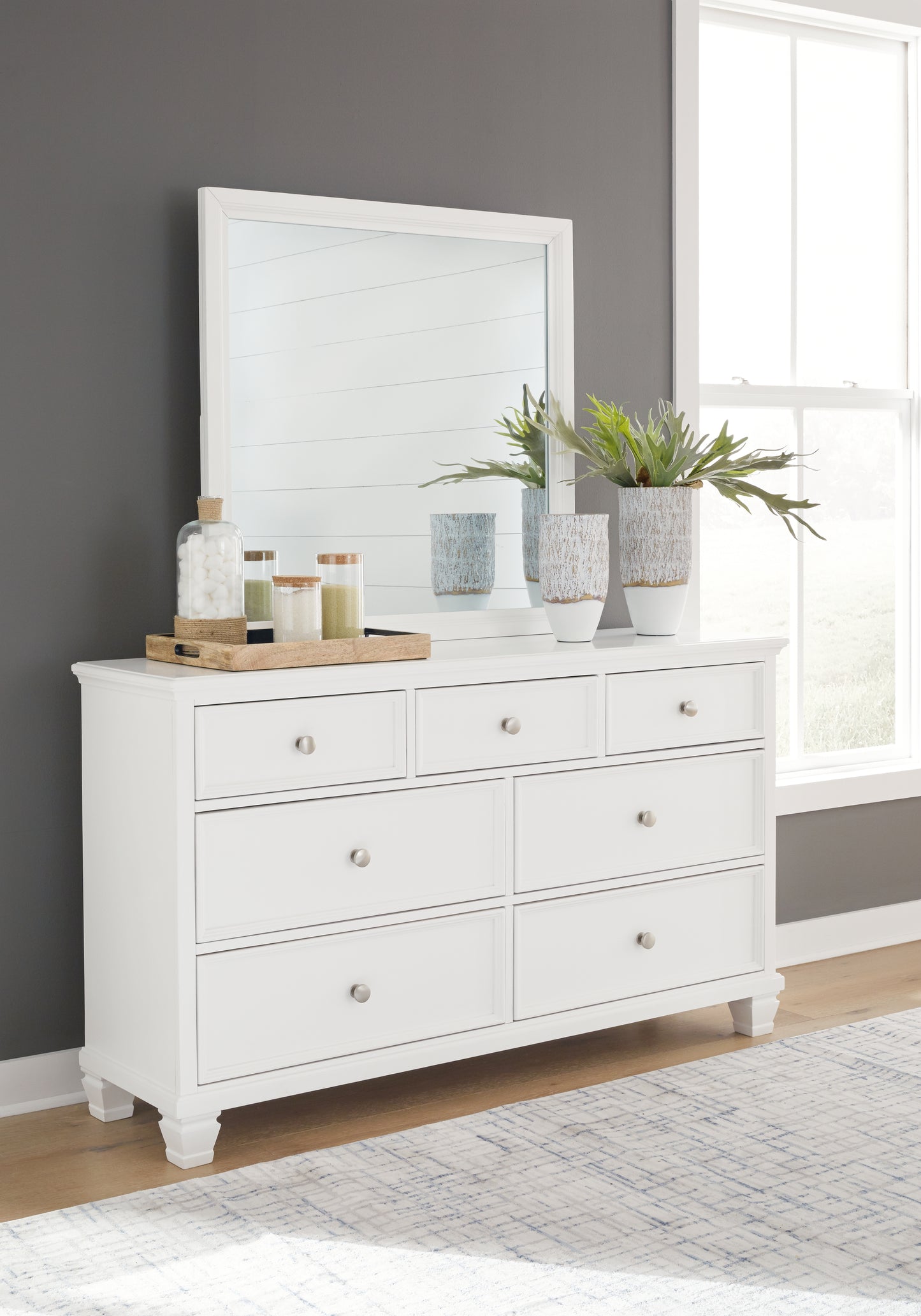 Fortman Queen Panel Bed, Dresser, Mirror and Nightstand