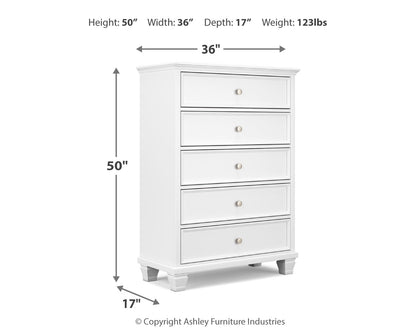 Fortman King Panel Bed, Dresser, Mirror, Chest and 2 Nightstands