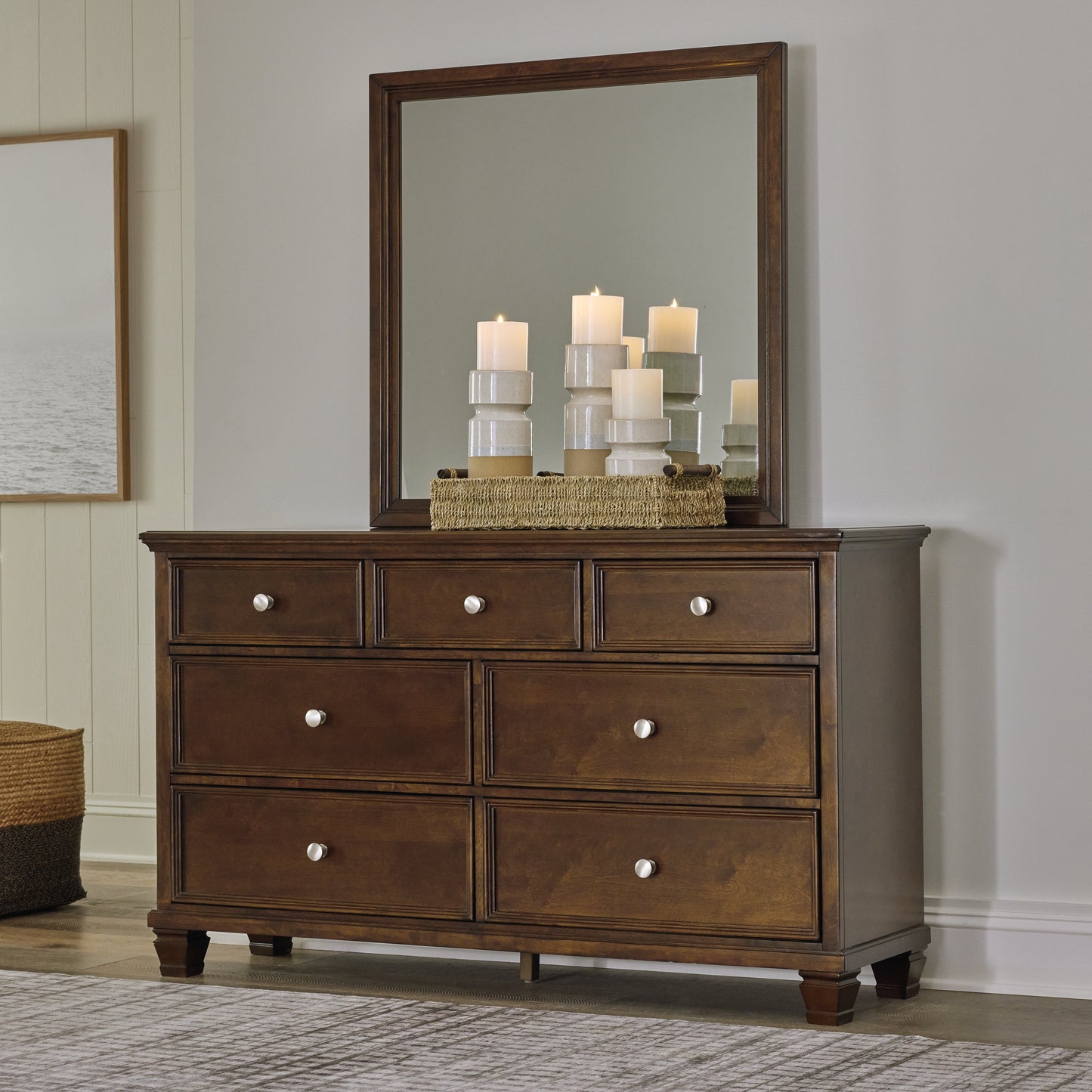 Danabrin Full Panel Bed, Dresser and Mirror