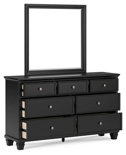 Lanolee California King Panel Bed, Dresser and Mirror