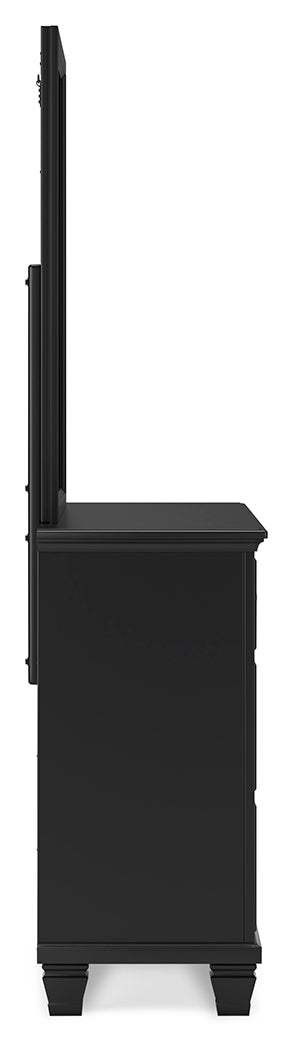 Lanolee California King Panel Bed, Dresser and Mirror