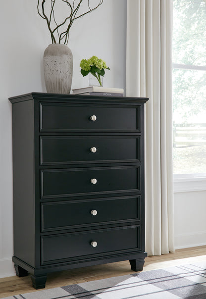 Lanolee King Panel Bed, Dresser, Mirror, Chest and 2 Nightstands