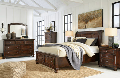 Porter Queen Sleigh Bed, Dresser, Mirror, Chest and Nightstand