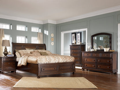 Porter California King Sleigh Bed, Dresser and Mirror