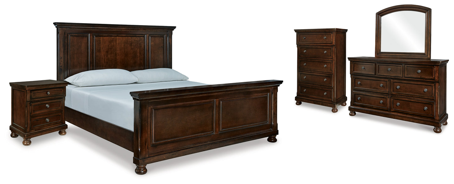 Porter King Panel Bed, Dresser, Mirror, Chest and Nightstand