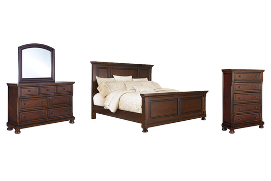Porter King Panel Bed, Dresser, Mirror and Chest