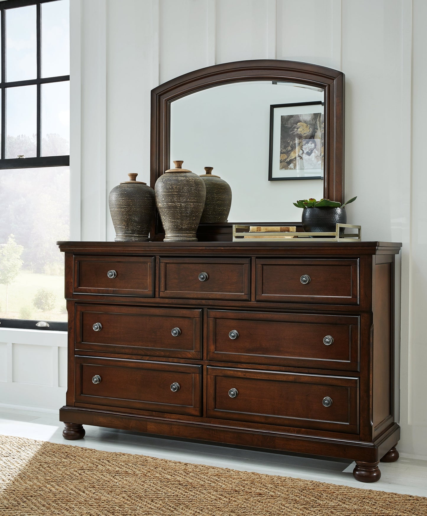 Porter Queen Sleigh Bed, Dresser, Mirror, Chest and Nightstand