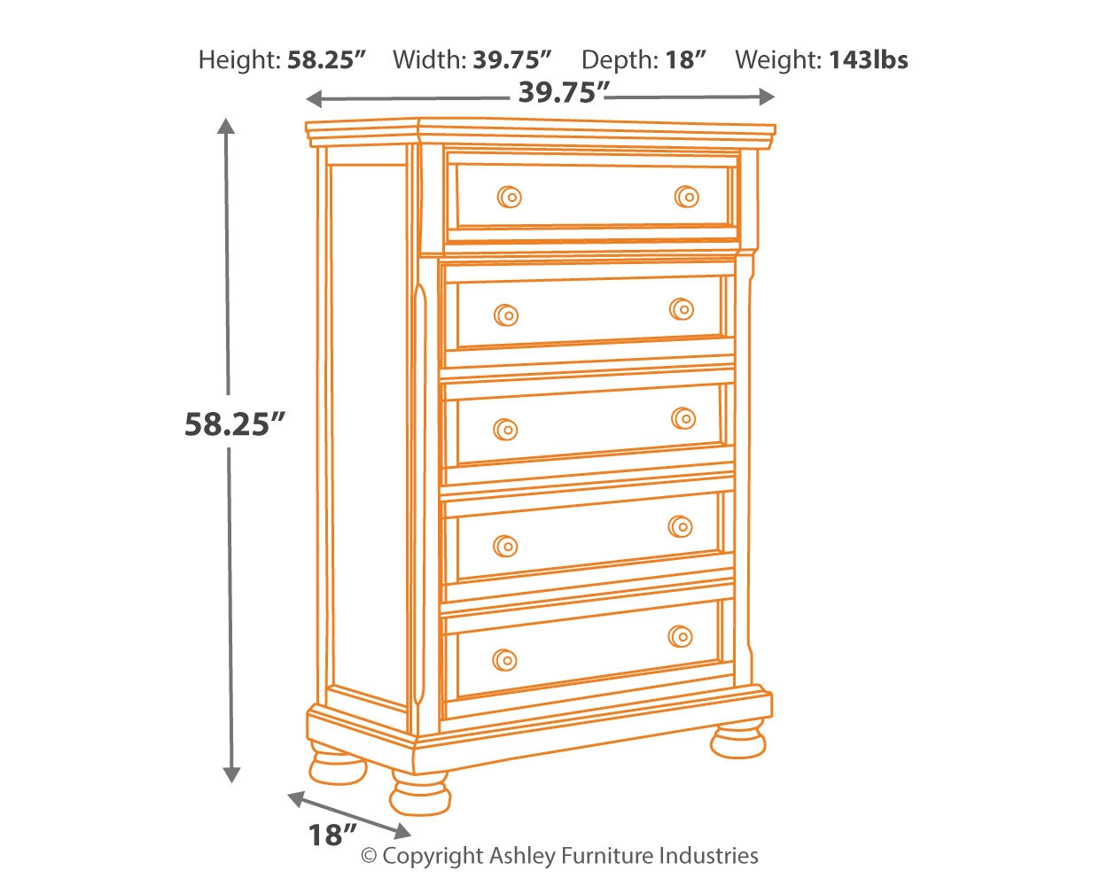 Porter King Sleigh Bed, Dresser, Mirror, Chest and Nightstand