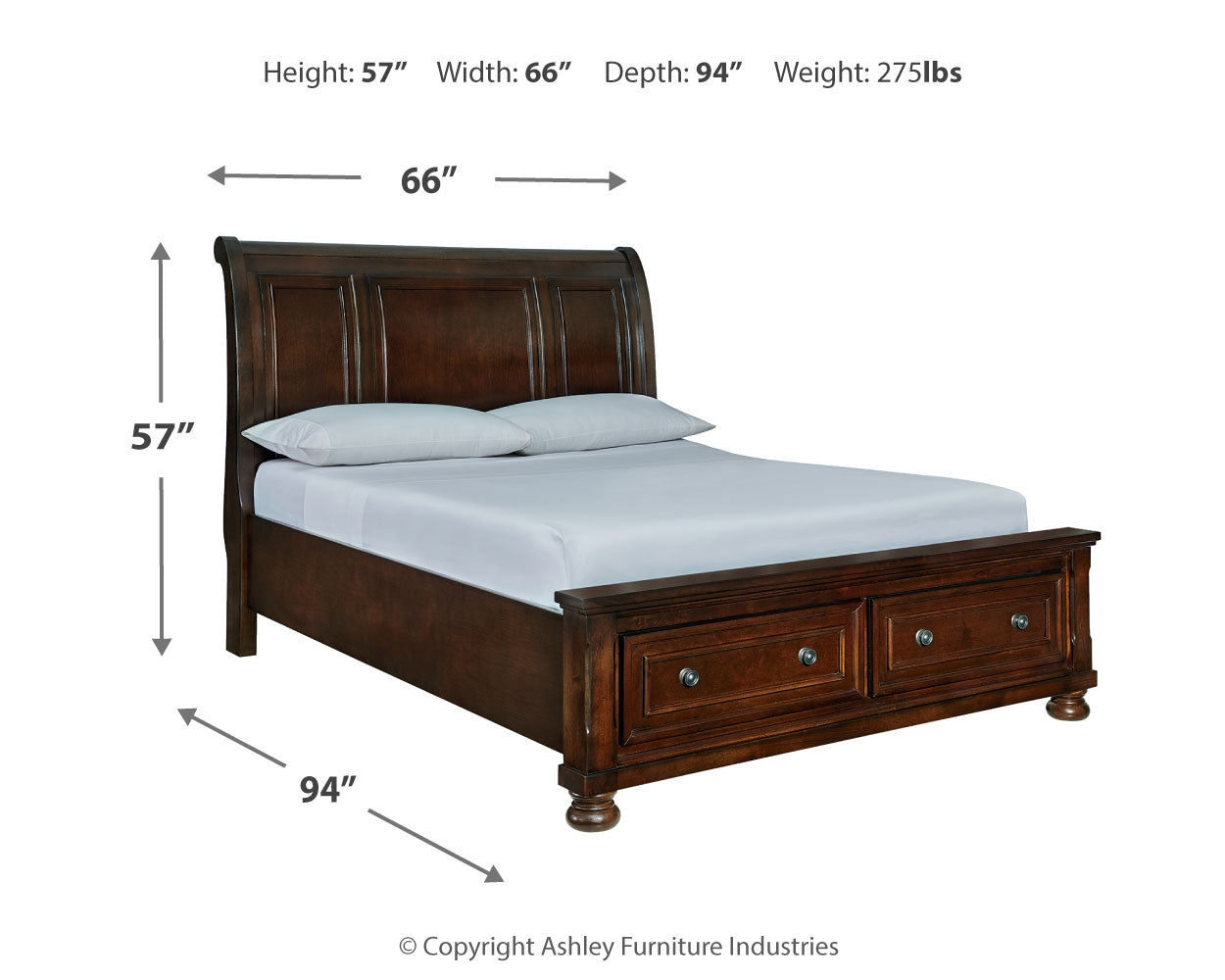 Porter Queen Sleigh Bed, Dresser, Mirror, Chest and Nightstand