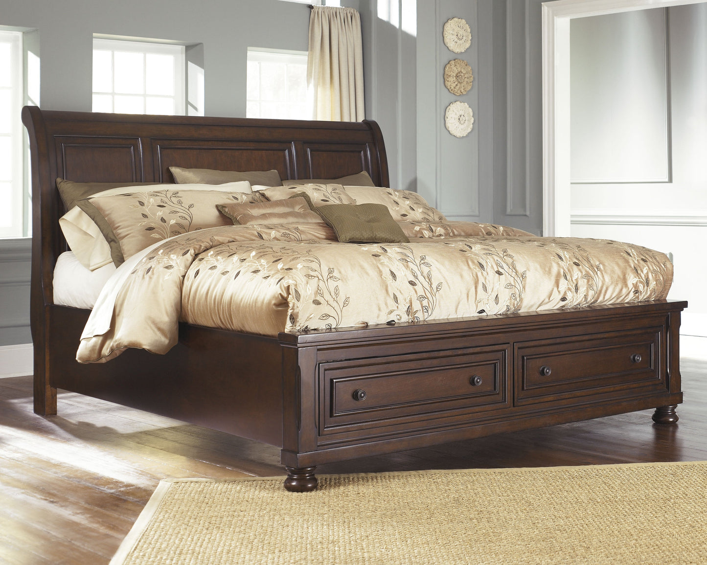 Porter King Sleigh Bed, Dresser, Mirror, Chest and Nightstand