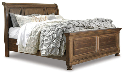 Flynnter Queen Sleigh Bed, Dresser, Mirror and 2 Nightstands