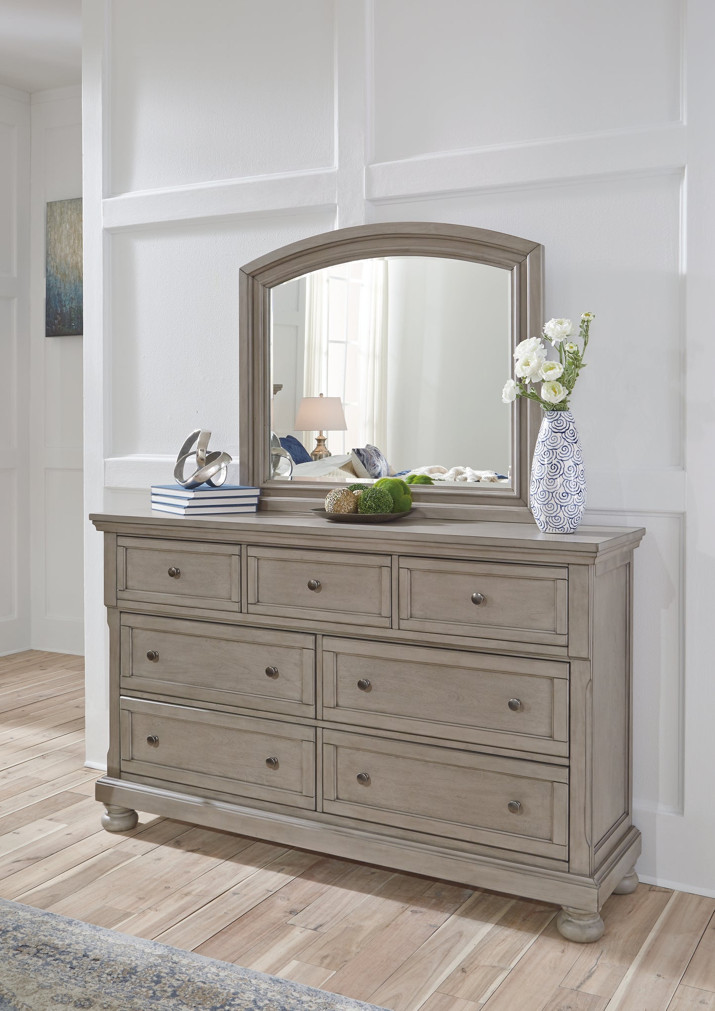 Lettner Queen Panel Storage Bed, Dresser, Mirror and Nightstand